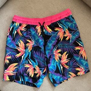 EUC Blue Crown Men’s Floral Swim Trunks - Size Large